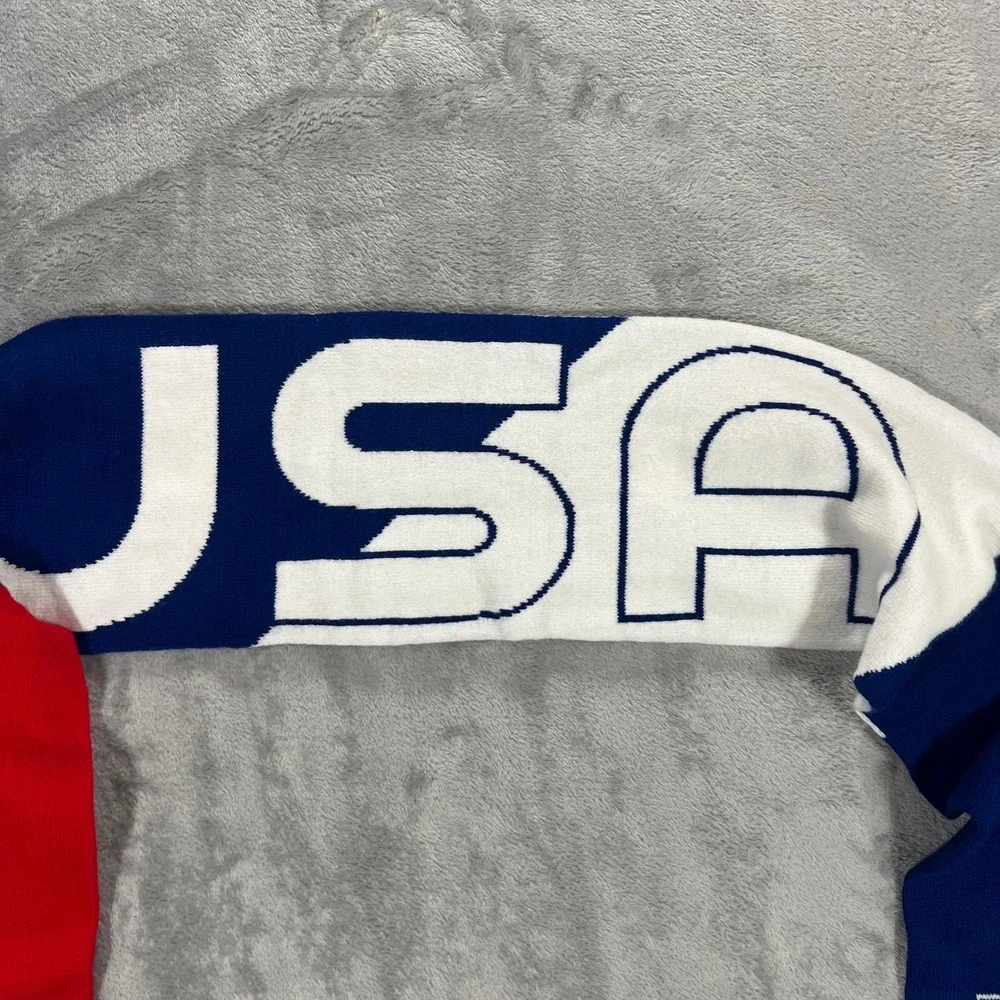 FIFA Scarf USA World Cup 2023 OS Red White Blue Knit Fringe Logo